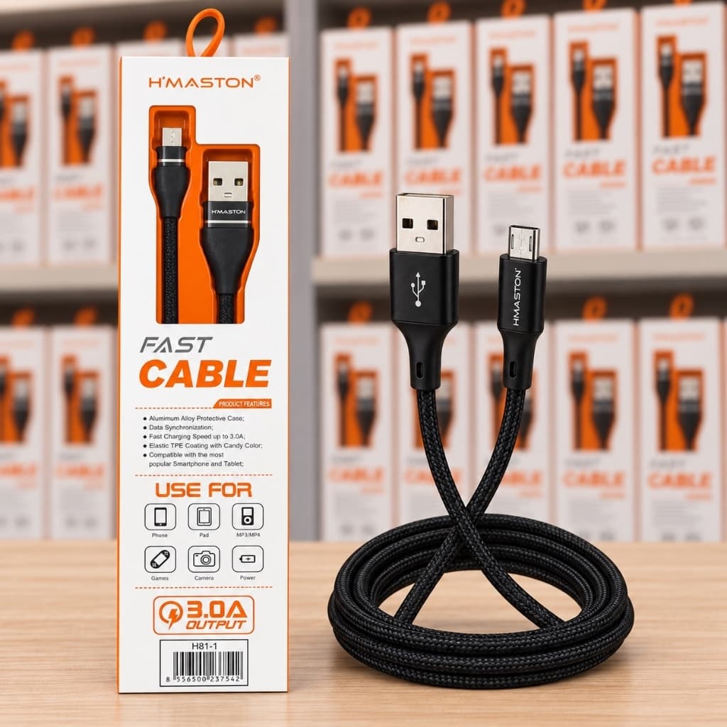 Cabo Carregador Micro USB V8 para Celular e Tablet Android H81-1