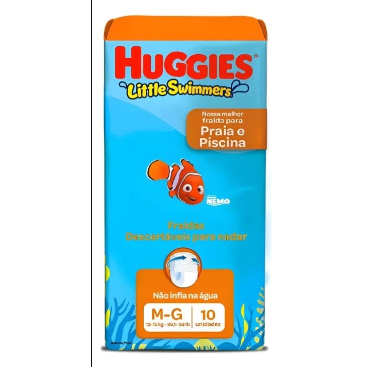 FRALDA HUGGIES MAR PISCINA M/G C/10UN