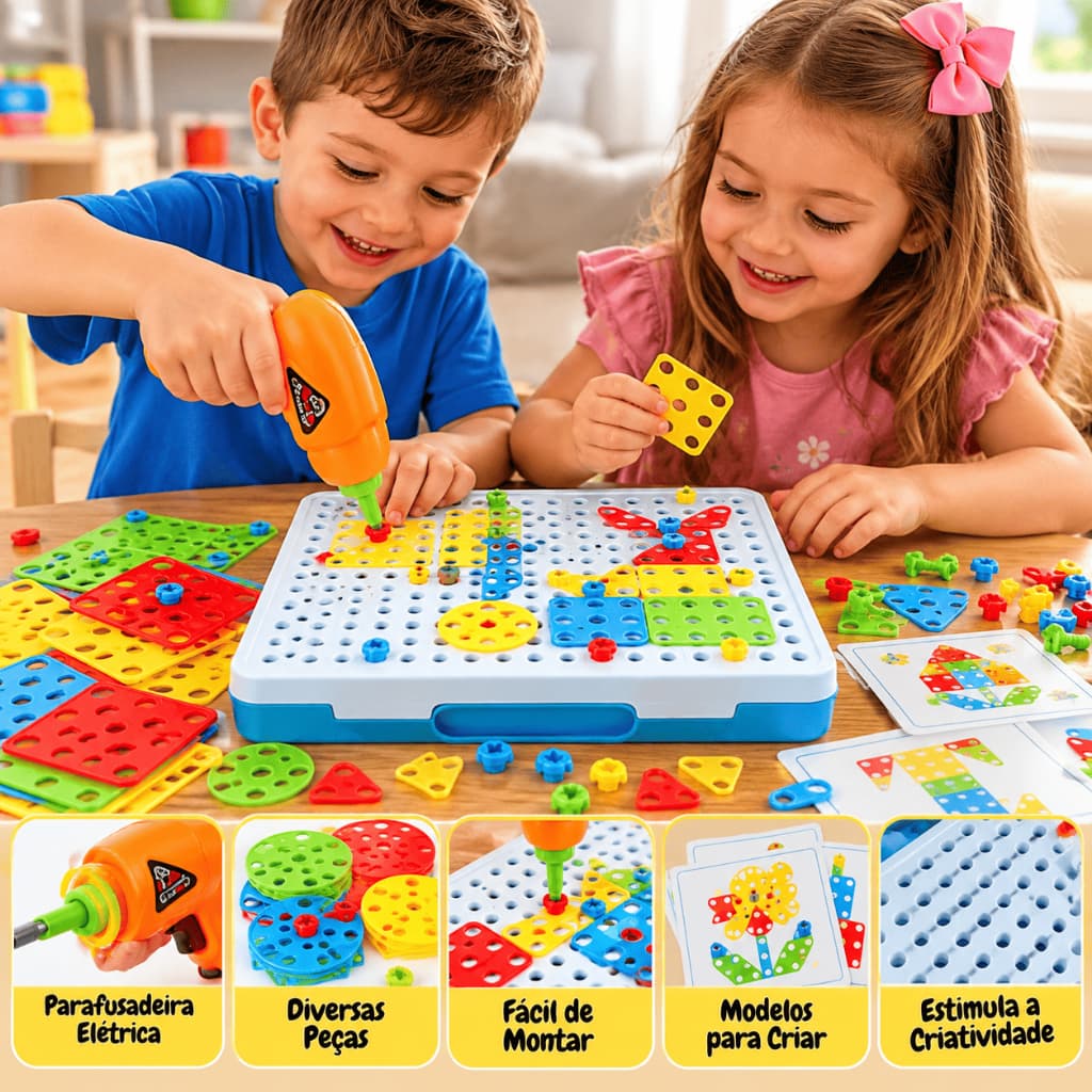 🎉SUPER OFERTA! Kit Ferramenta Infantil Completo C/ Parafusadeira Brinquedo Montar Brinquedo Educativo Brinquedos Menino