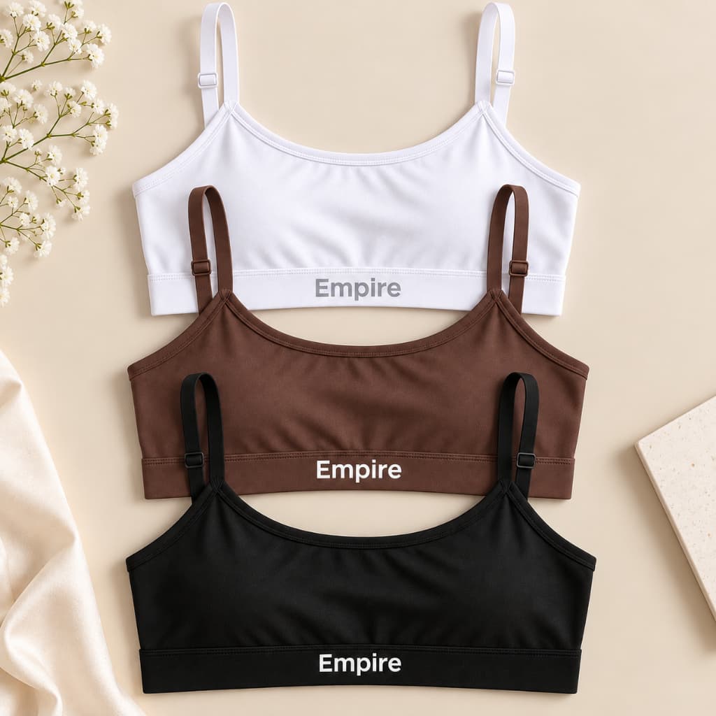 Kit 3 Top Feminino Forrado de Microfibra Sutiã Sem Bojo Top Fitness Adulto Juvenil
