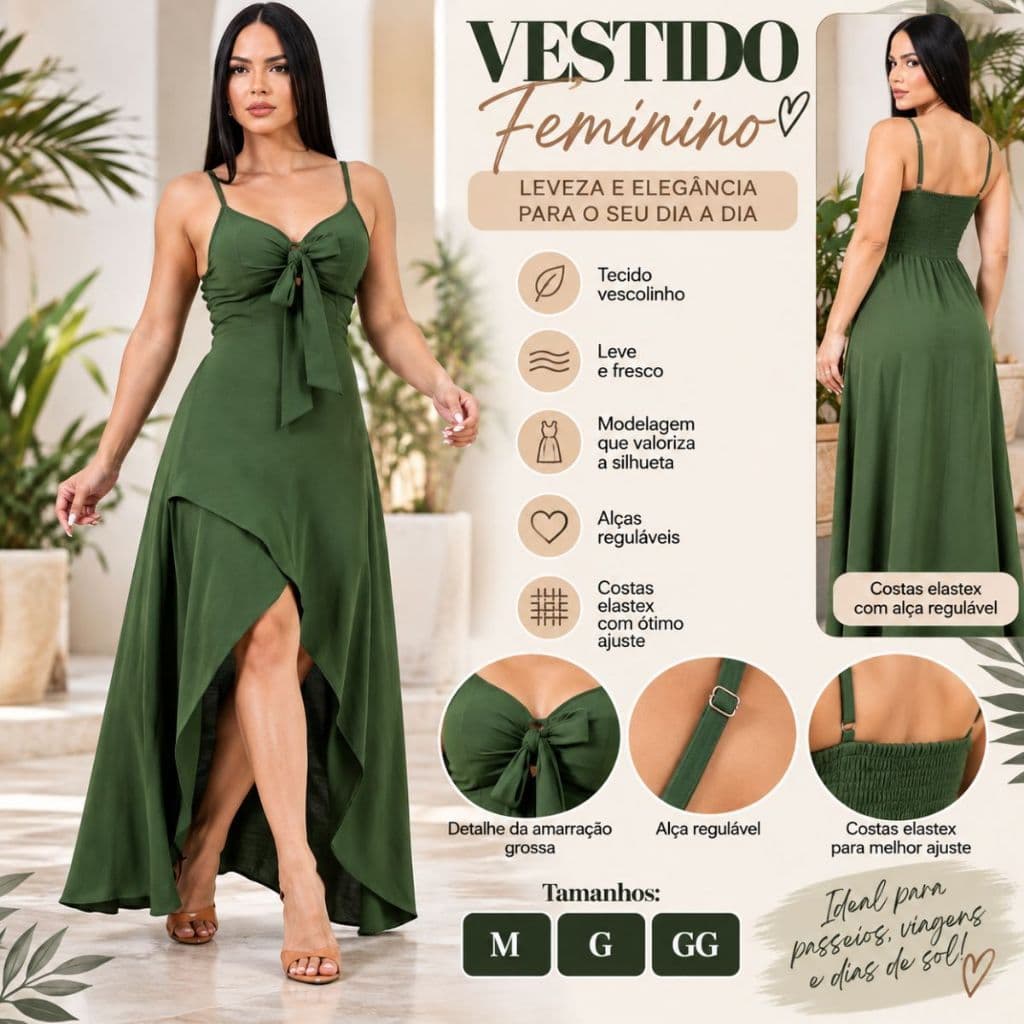 vestido feminino longo casual verâo
