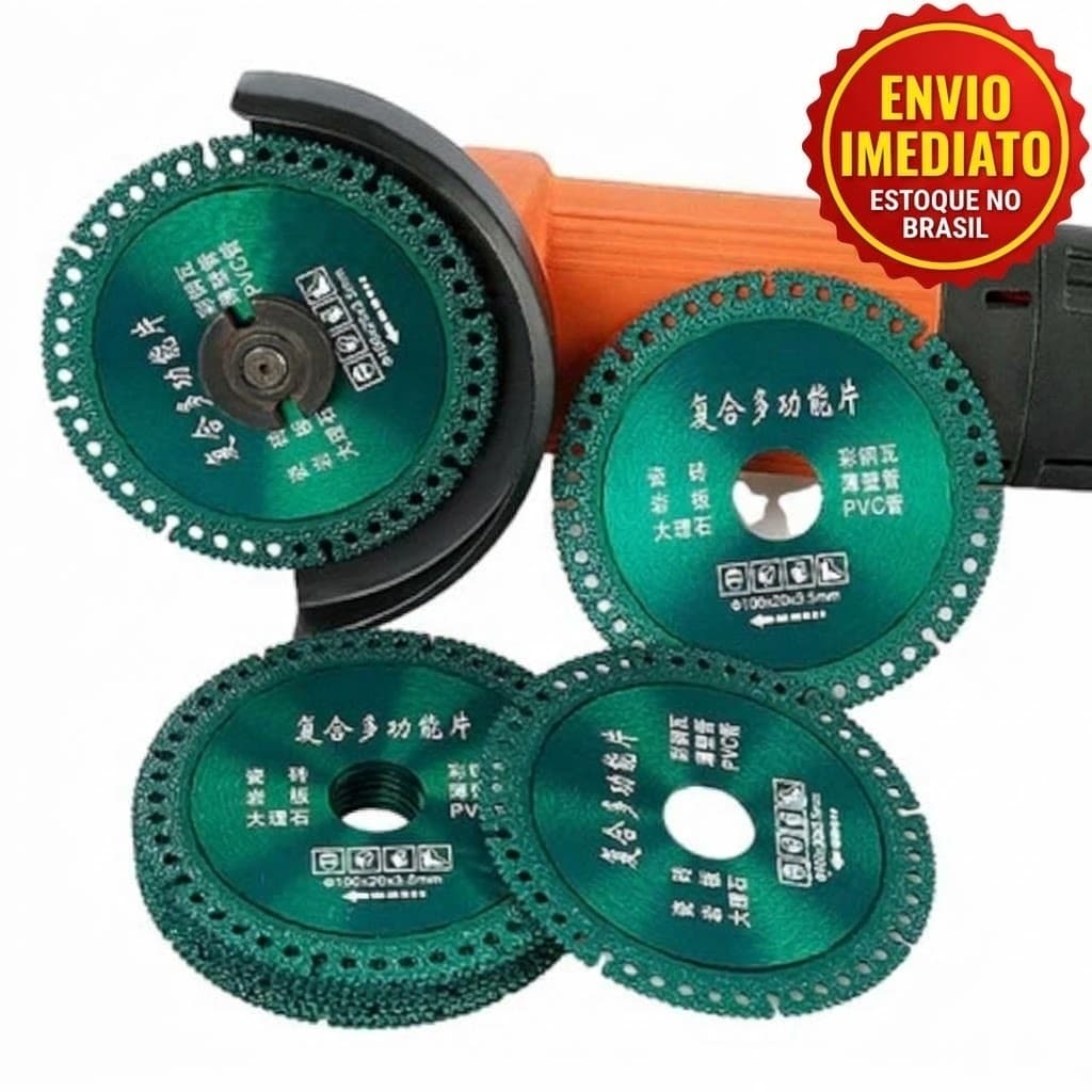 ​Disco De Corte Diamantado Para Vidro Porcelanato Espelho Esmerilhadeira 100mm