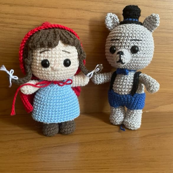 Kit Chapeuzinho Vermelho e o Lobo - Amigurumi - Artesanal Colecionável