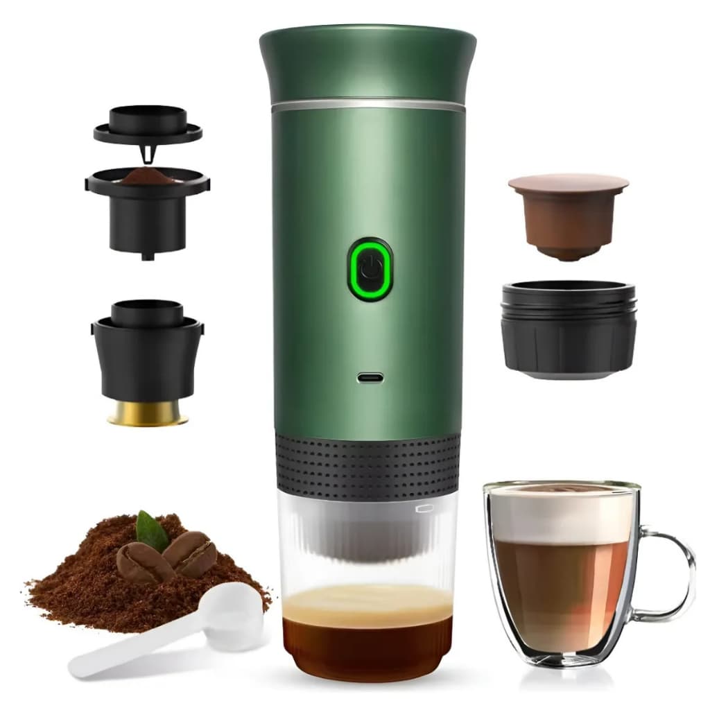 Máquina de Café Portátil 3 Em 1 USB Cápsula Dolce Gusto Café Moído Cafeteira Expresso Viagem de Moto Camping Acampamento