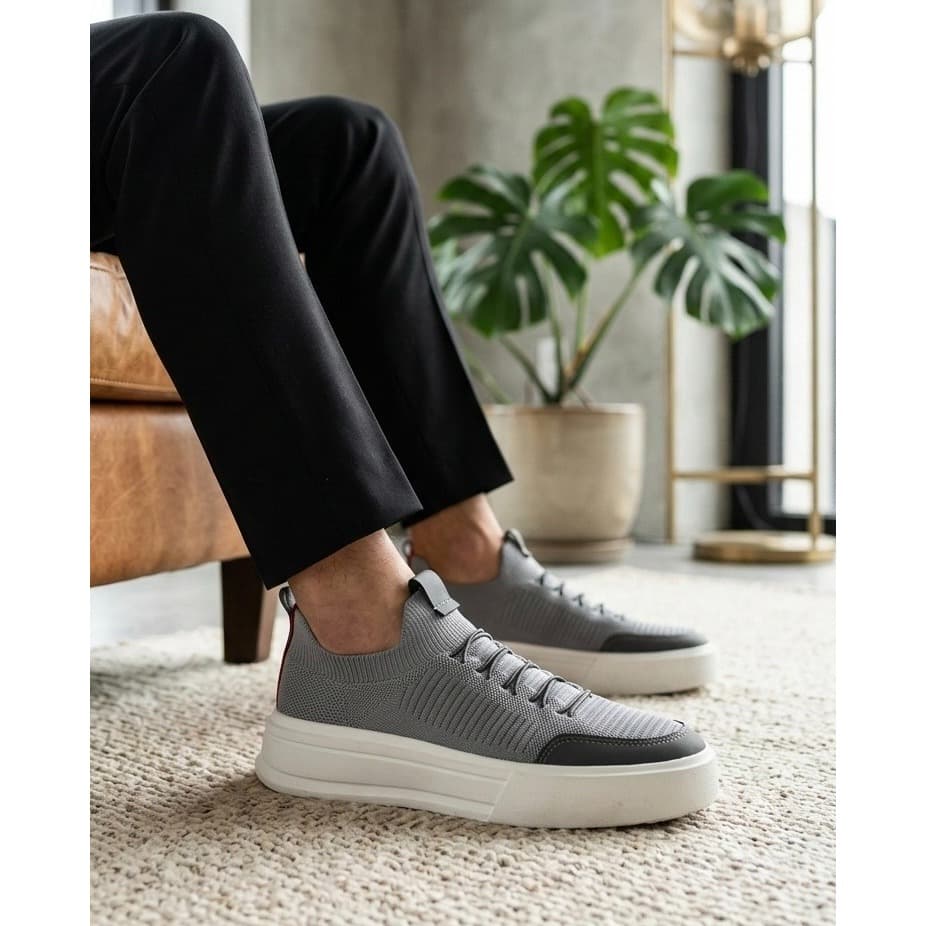 Tênis Masculino knit Casual Caminhada Leve Confortável Calçados Respirável
