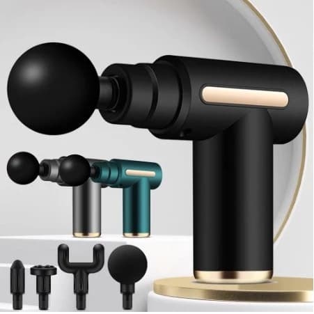 Massageador Elétrico Muscular Portátil Pistola Massageadora 4 Ponteiras Recarregável USB
