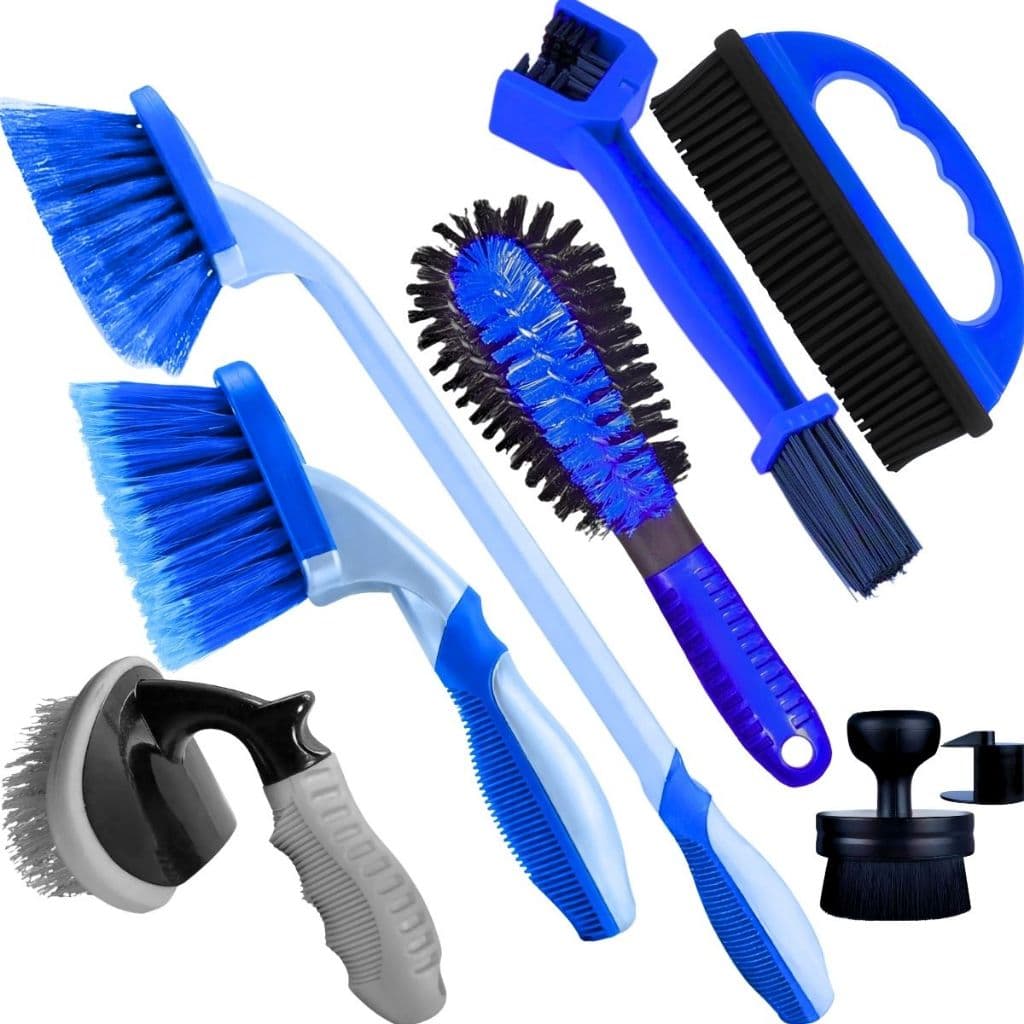 KIT COMPLETO 7 ESCOVA DE LAVAGEM LIMPEZA AUTOMOTIVA PESADA RESISTENTE TODOS OS MODELOS CARRO MOTO.