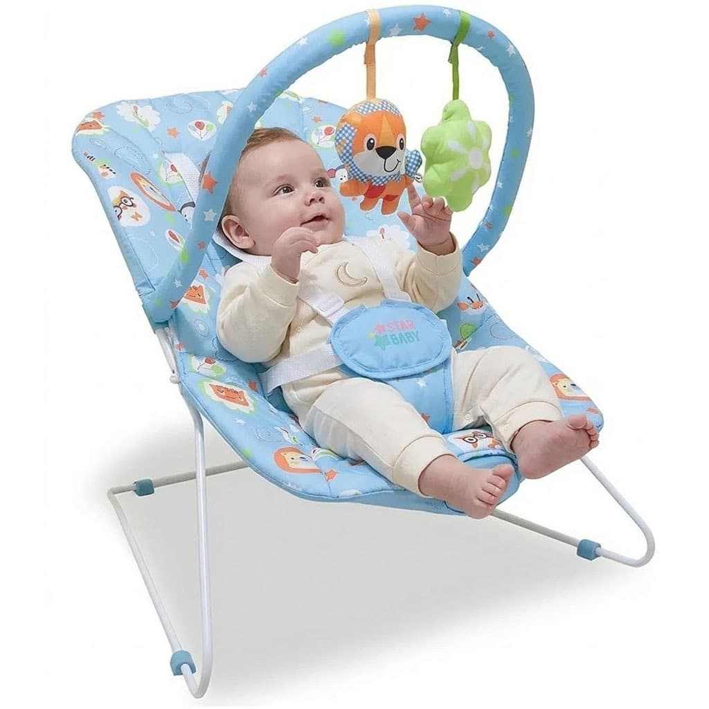 Cadeira de Descanso para Bebê Cadeirinha Musical Vibratoria com Mobile Brinquedos Lion 11kg
