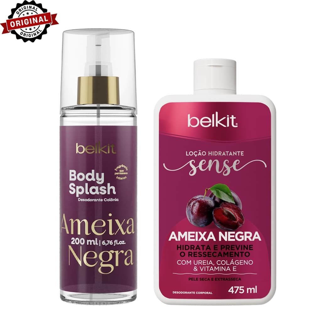 Body Splash + Hidratante Ameixa Negra BELKIT Pele Hidratada e Cheirosa Por Mais Tempo