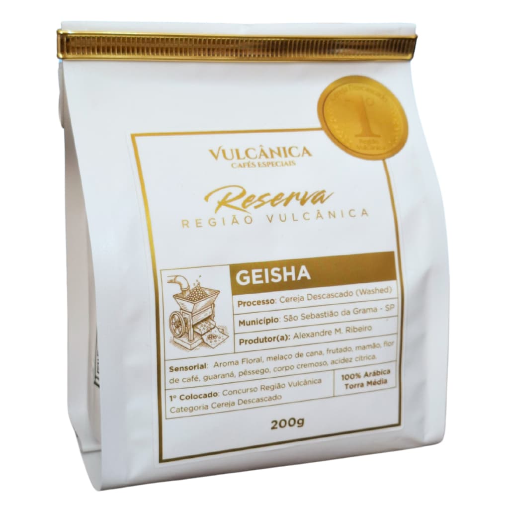 Café Especial Geisha 200g - Premiado Cereja Descascado Loja Vulcânica - Em Grãos ou Moído