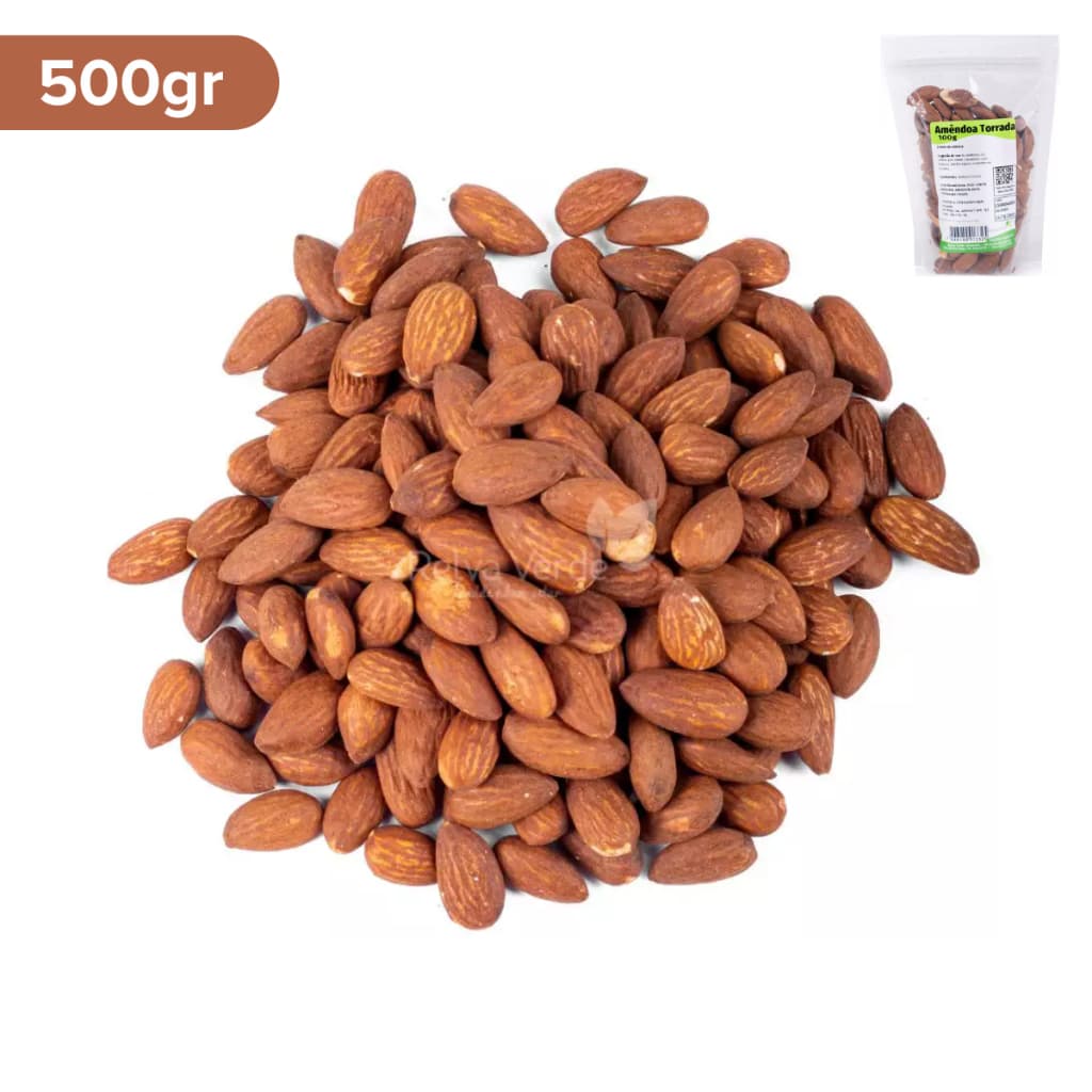 Amêndoa Torrada 500g Snack Crocante Saudável Relva Verde