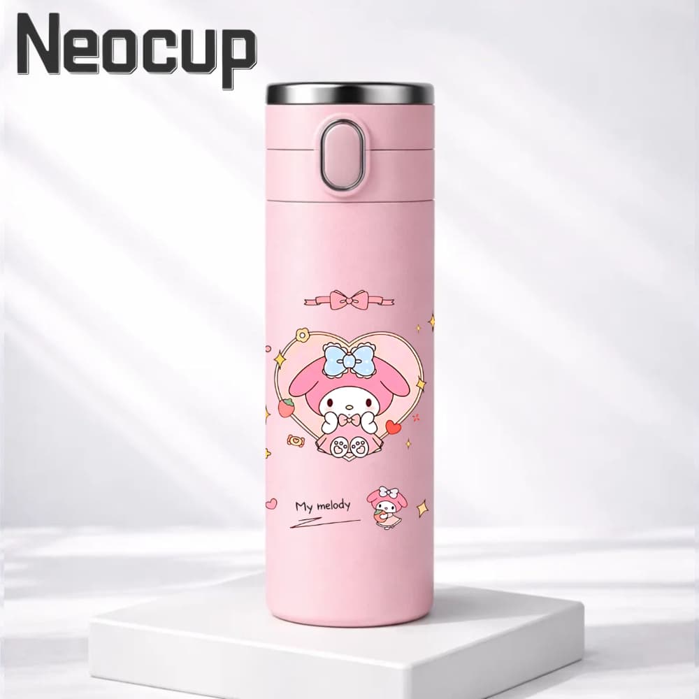 Garrafa Térmica aço inoxidável 304 Disney Sanrio x My Melody Com termômetro digital 420ml