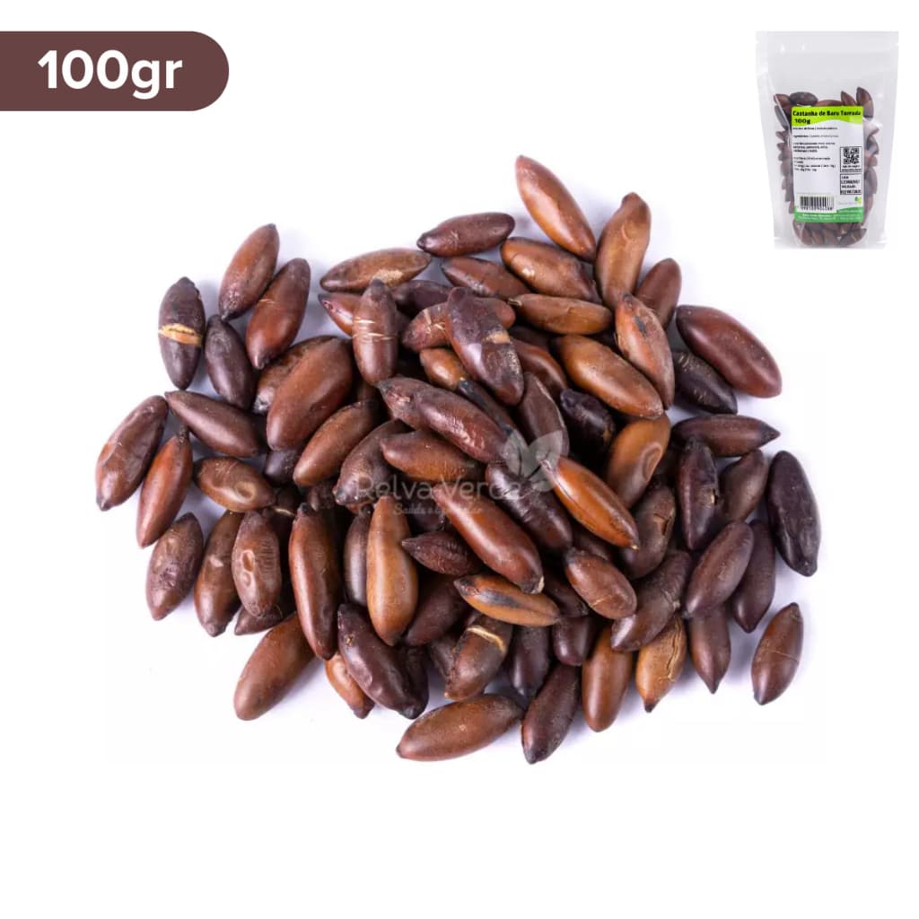 Castanha de Baru Torrada 100g Snack Crocante Saudável Natural Relva Verde