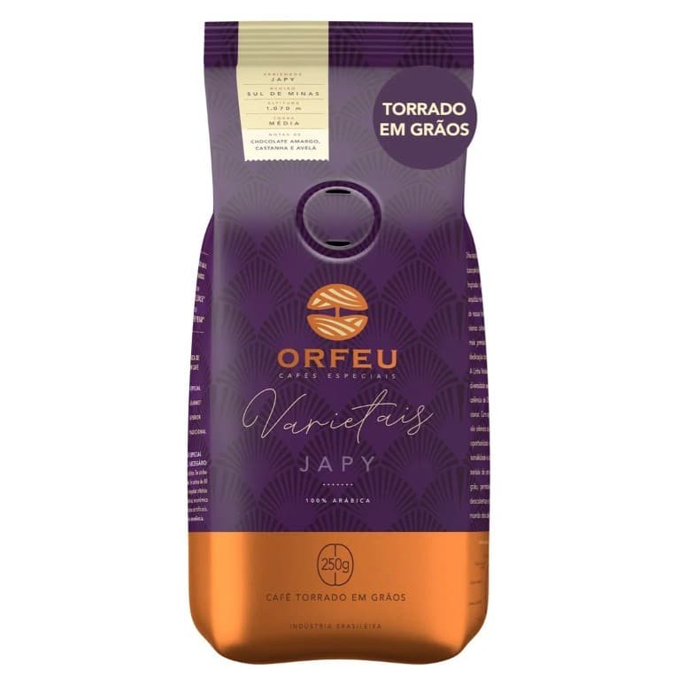 Café em Grãos Orfeu Japy 250g Torra Média 100% Arábica