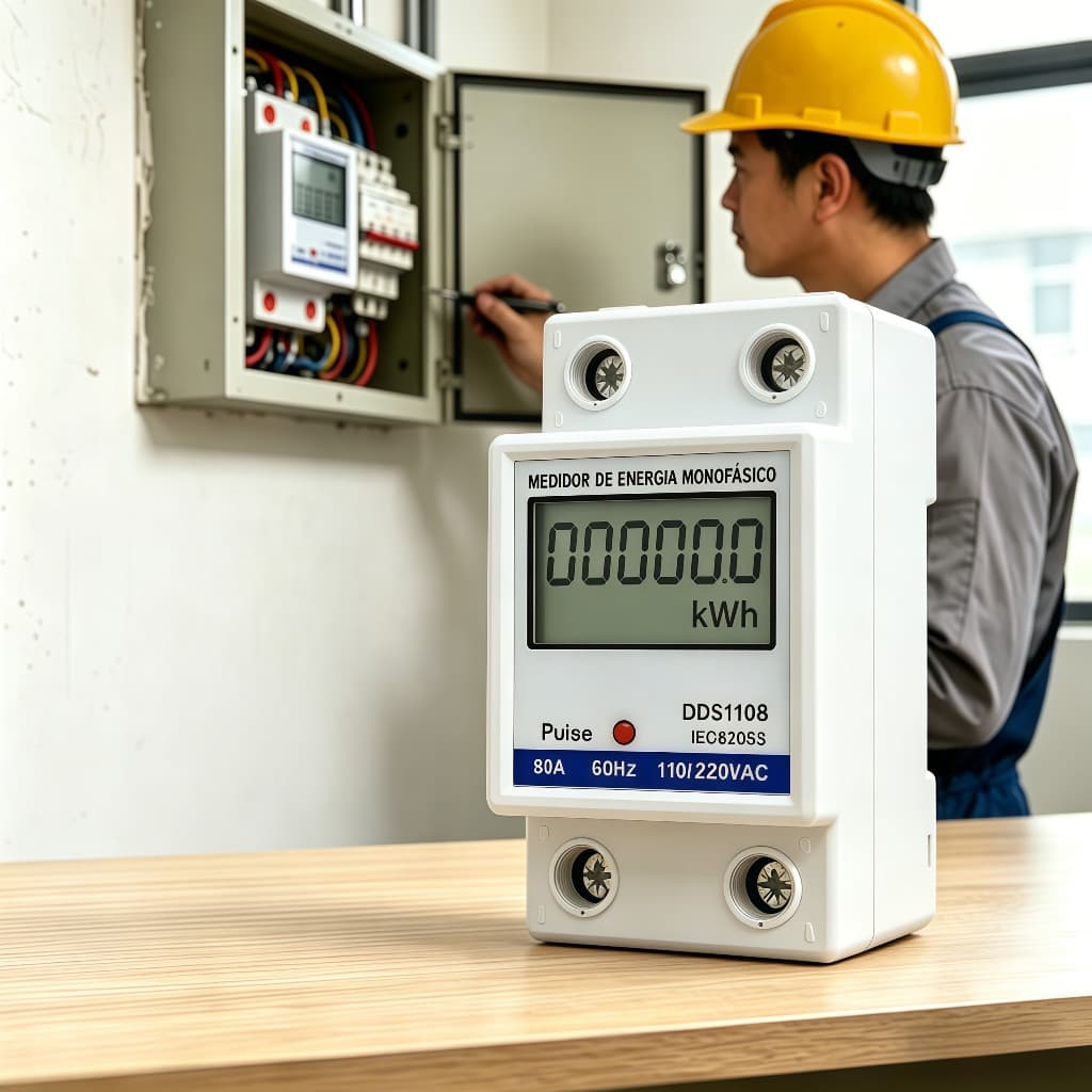 Medidor de kWh Monofásico Digital 220V 80A/60A Alta Precisão Display LCD