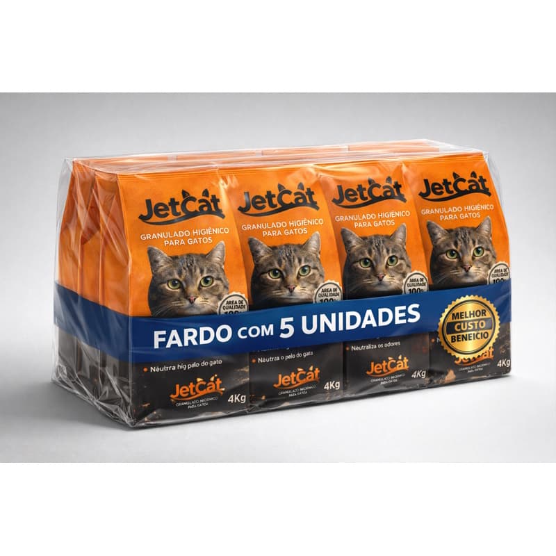 Kit Econômico 5x Areia Sanitária JetCat – 20kg Total