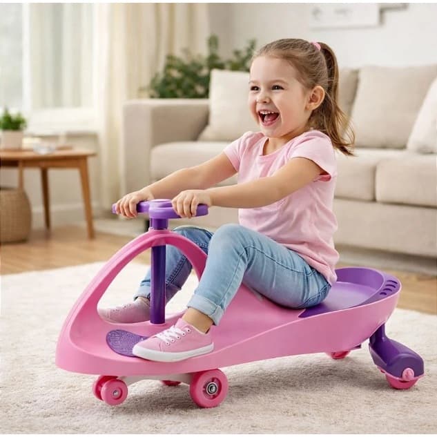 Rolimã Infantil Carrinho Super Car Gira Volante Unitoys Azul Vermelho rosa