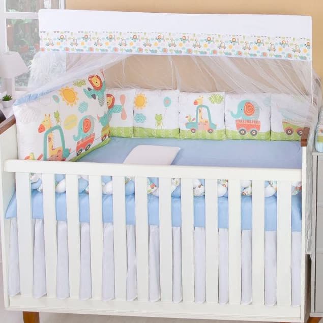Kit Berço Americano 13 peças Enxoval Bebê Menino