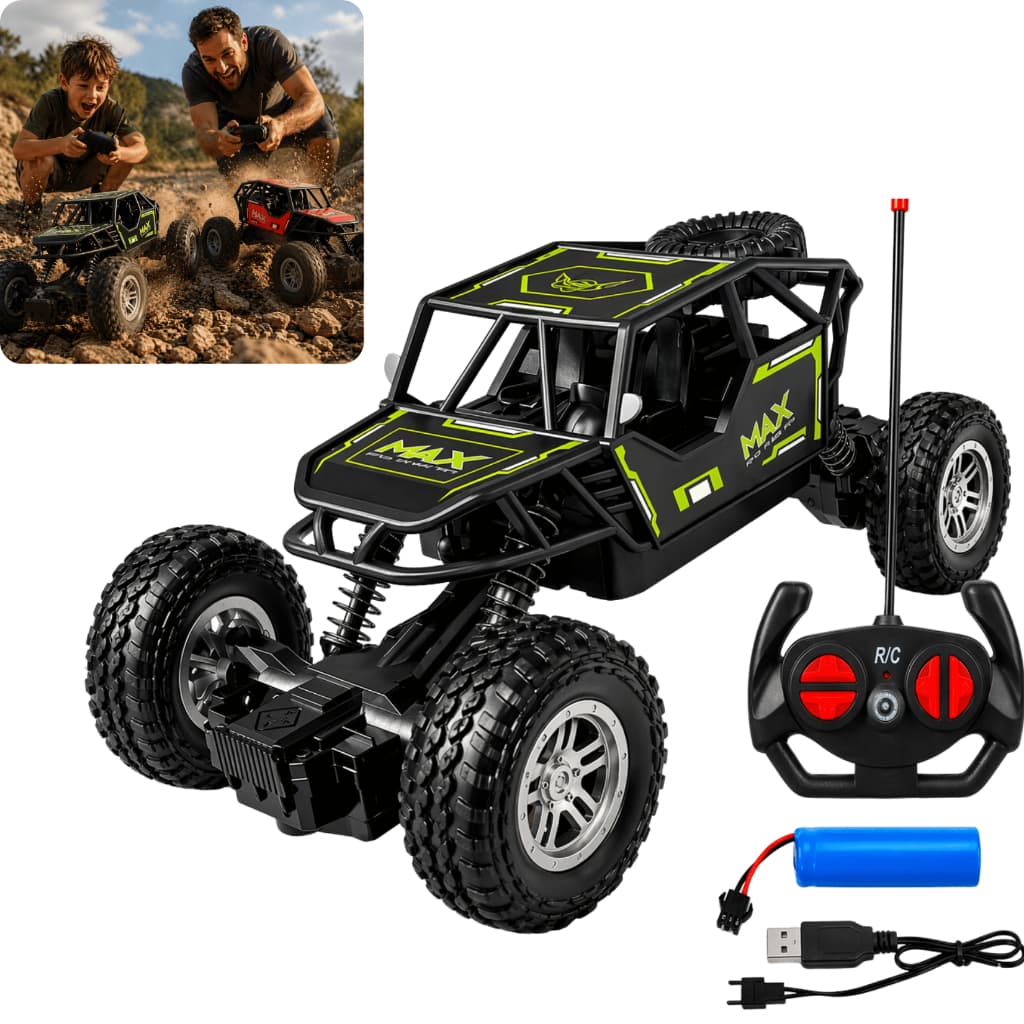 Carrinho Controle Remoto Off Road Recarregável Com Suspensão Pneus Borracha Alta Performance