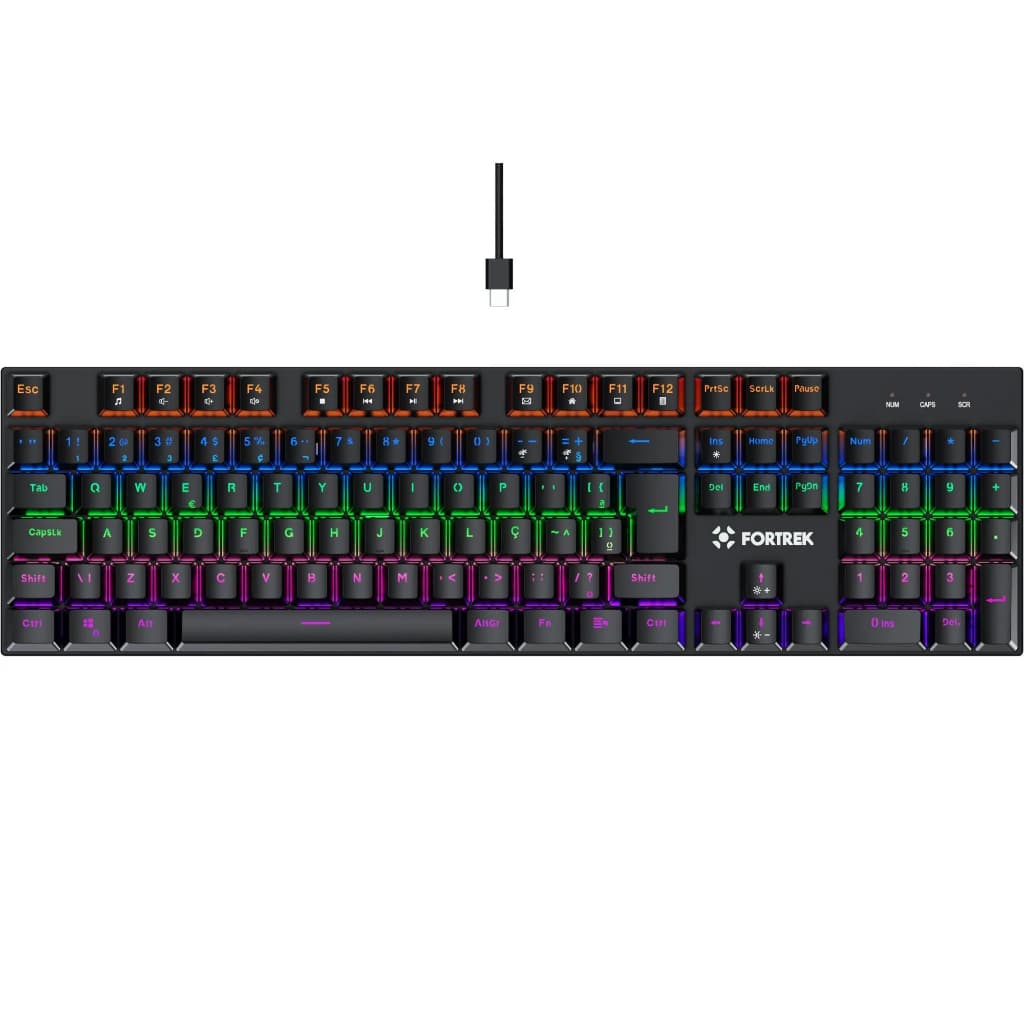Teclado Gamer Mecânico USB-C Fortrek Gravity 100 Switch Outemu Red RGB
