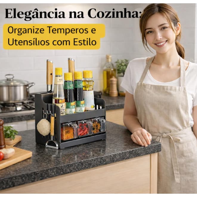 Porta-tempero Multiuso De Aço Inoxidável Organizador De Parede Temperos E Utensílios Cozinha