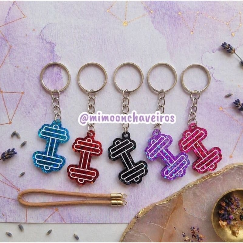 Chaveiro 4 cm Halter/ Academia C/ 10 à 40 un feito em resina