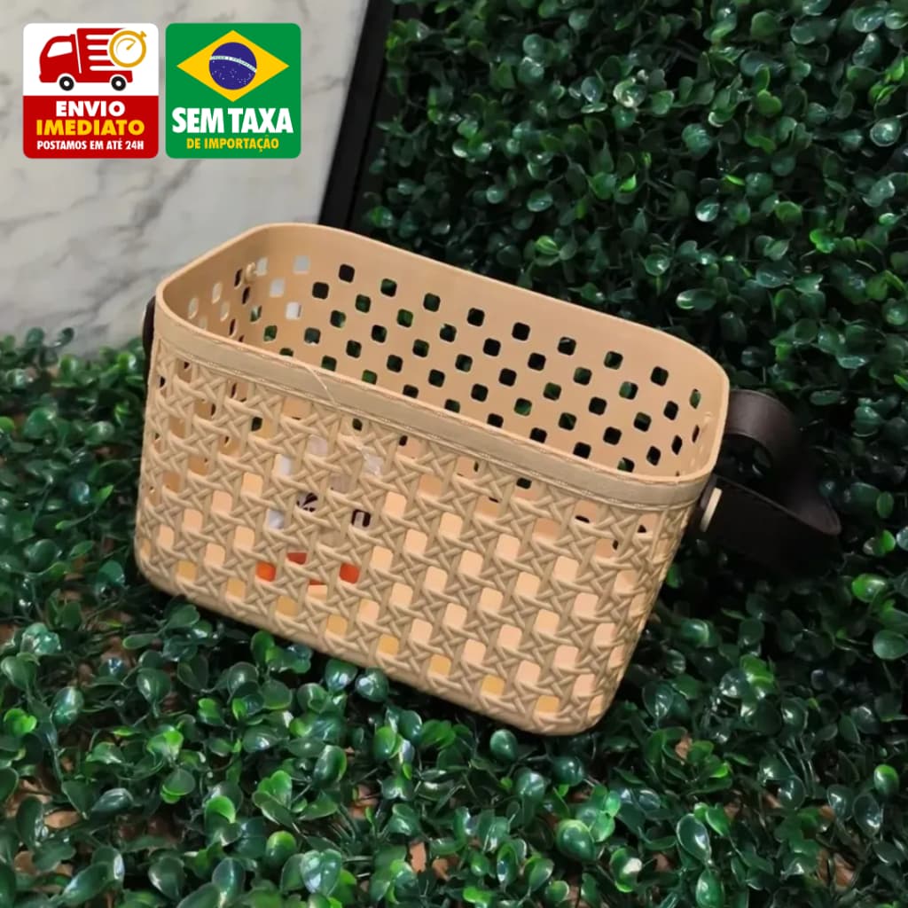 Cesto Organizador Plástico Retangular com Alça P M G ou Kit 3 Multiuso Cozinha Armário