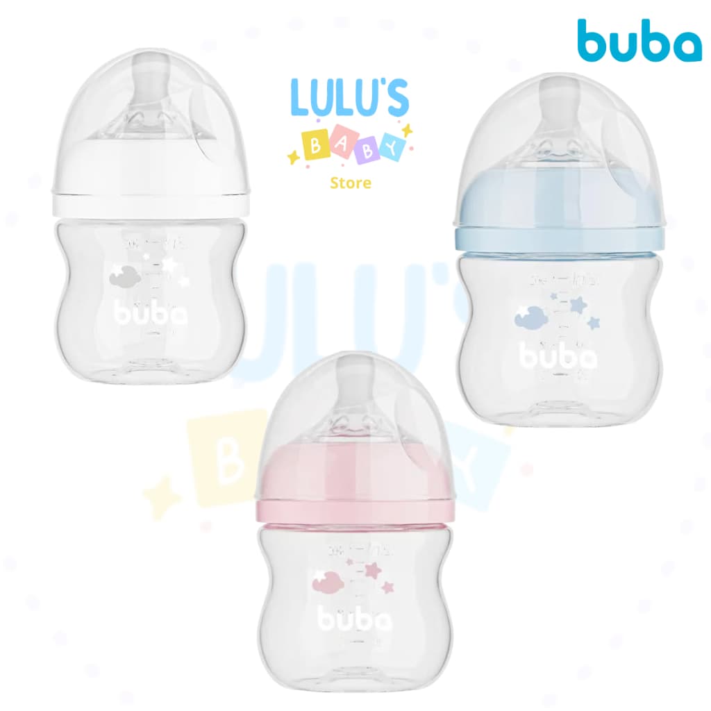Mamadeira Buba Easy Flow Anti-cólica 0+ 120ML  - Nuvem , Bebe - BRANCO / ROSA / AZUL - Fluxo 0 -BUBA
