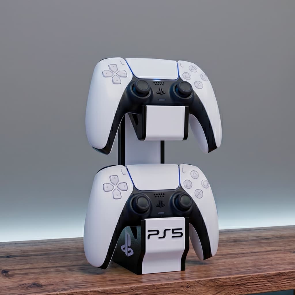 Suporte Controle PS5 Duplo | Organizador Base para 2 Controles | Porta Controle Videogame Gamer