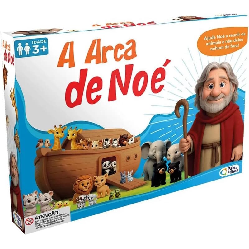 A Arca de Noé jogo infantil educativo memória fé animais tabuleiro diversão crianças aprendizado família