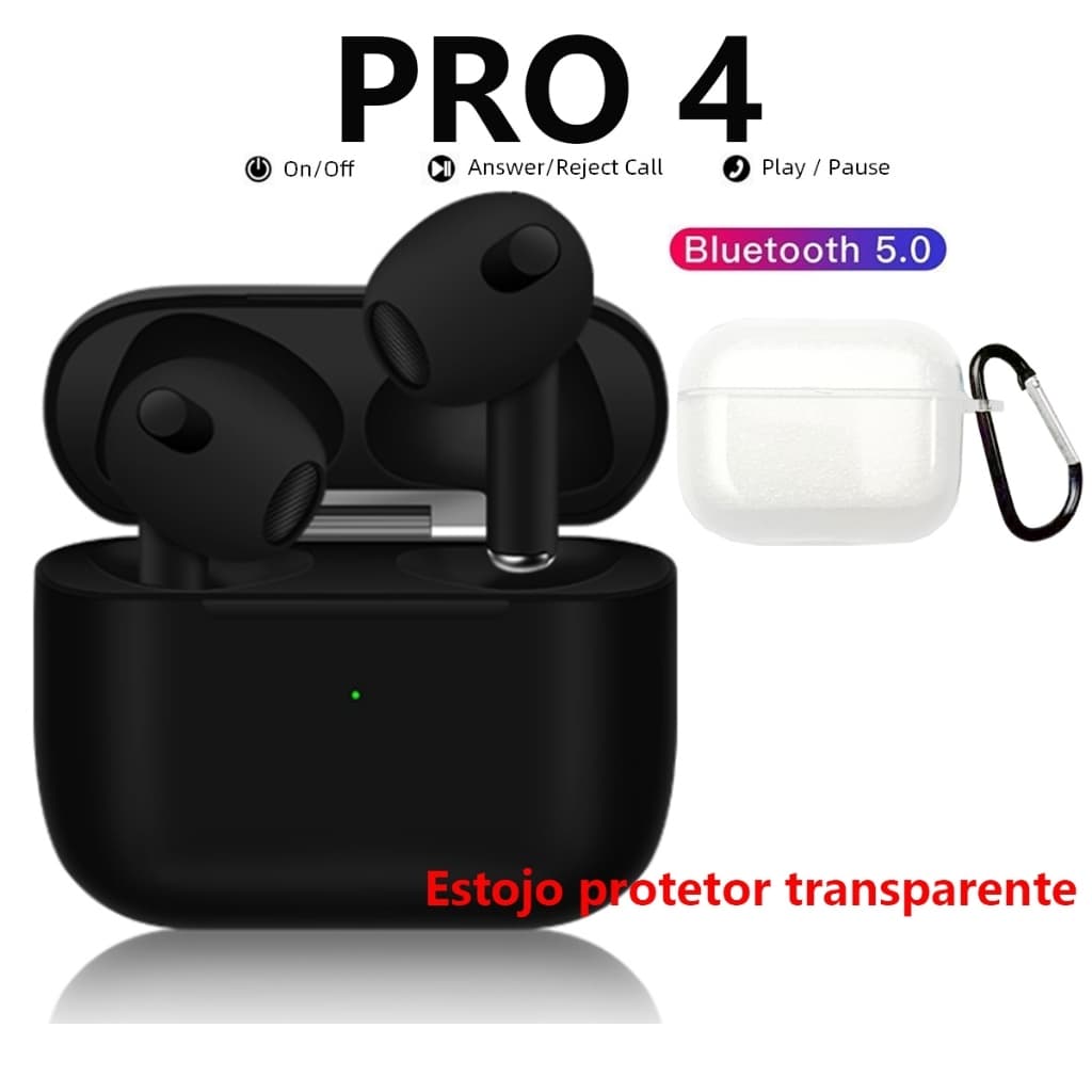 Fone De Ouvido AiPod pro 4 Bluetooth Sem Fio Com Microfone Fones esportivos Adequado Branco