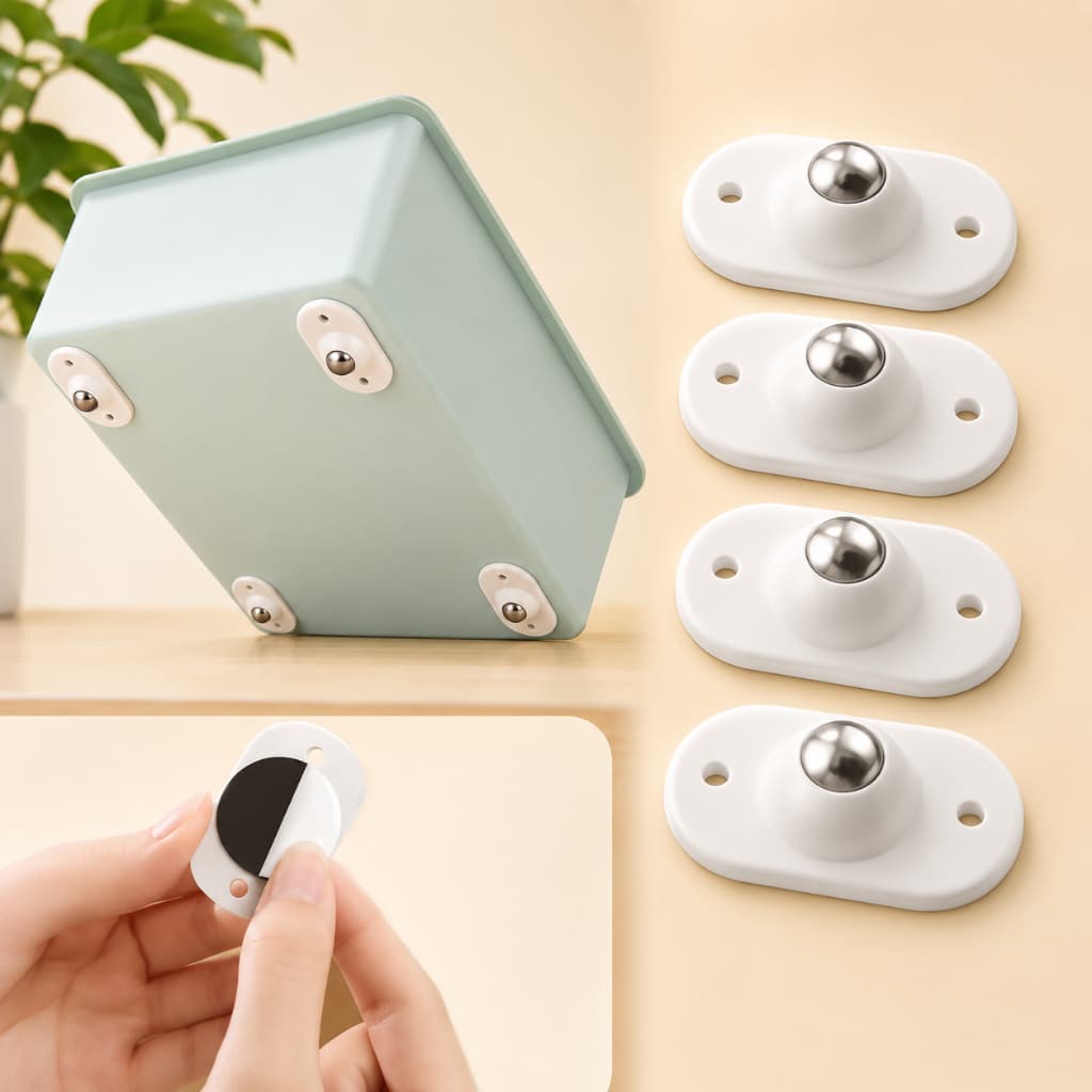 Rodinhas Moveis Kit com Rodinhas Adesivas Para Mover Móveis Deslizantes Rodizio Organizador Casa