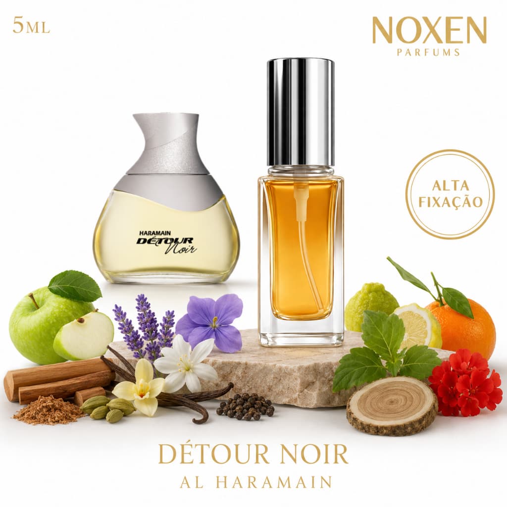 Perfume Masculino 5ml Premium Vidro Spray Détour Noir Elegante Importado