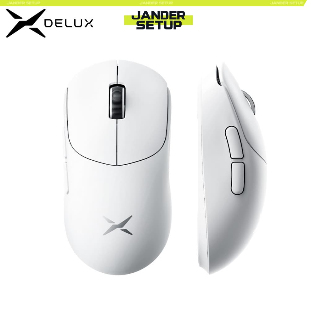 Mouse Gamer Delux M400, Sem fio, Tri-Mode, Sensor PAW 3311, 1000Hz, 500mAh