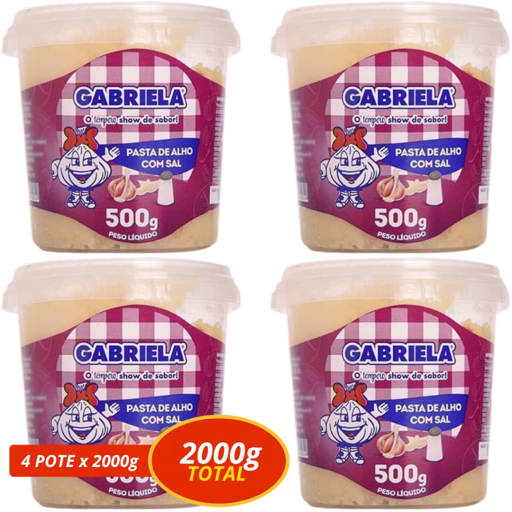 Pasta de Alho e Sal Gabriela Kit 4 Potes 500g – 2kg Total | Alho e Sal | Mais Sabor e Praticidade
