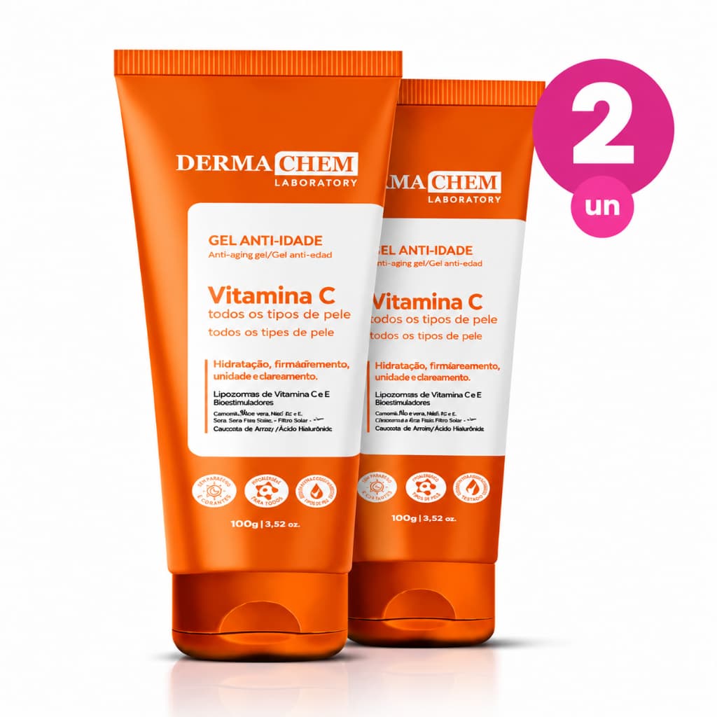 Skincare Dermachem Gel Facial Anti Idade Vitamina C Todos Tipos de Pele  100ml Dermachem