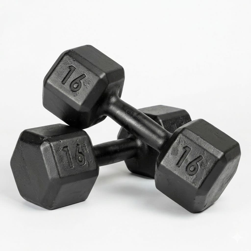 KIT 2 HALTERES SEXTAVADOS 16KG FITNESS MUSCULAÇÃO TREINO ACADEMIA FUNCIONAL CROSSFIT CASA GYM PRO RESISTENTE