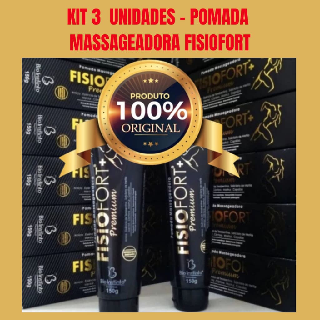 Pomada Massageadora FisioFort Premium Bio Instinto 150g pomada desodorante treino dores musculares
