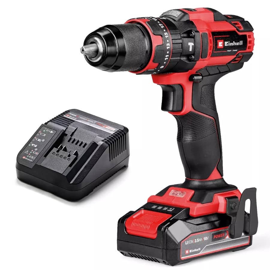 Furadeira Parafusadeira de Impacto + Bateria e Carregador 18V EINHELL TE-CD 44Nm Sem Fio Profissional