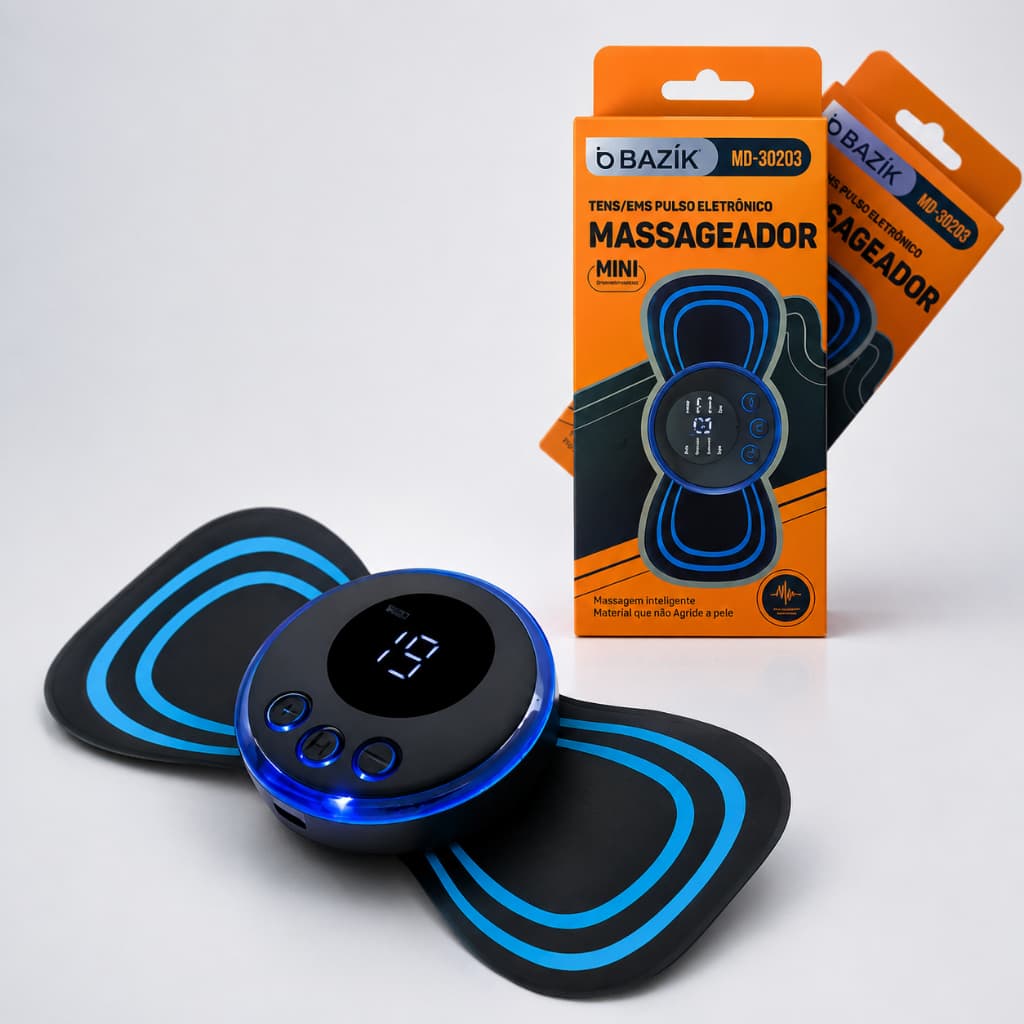 Mini Massageador Elétrico Recarregável Alívio Dores Musculares