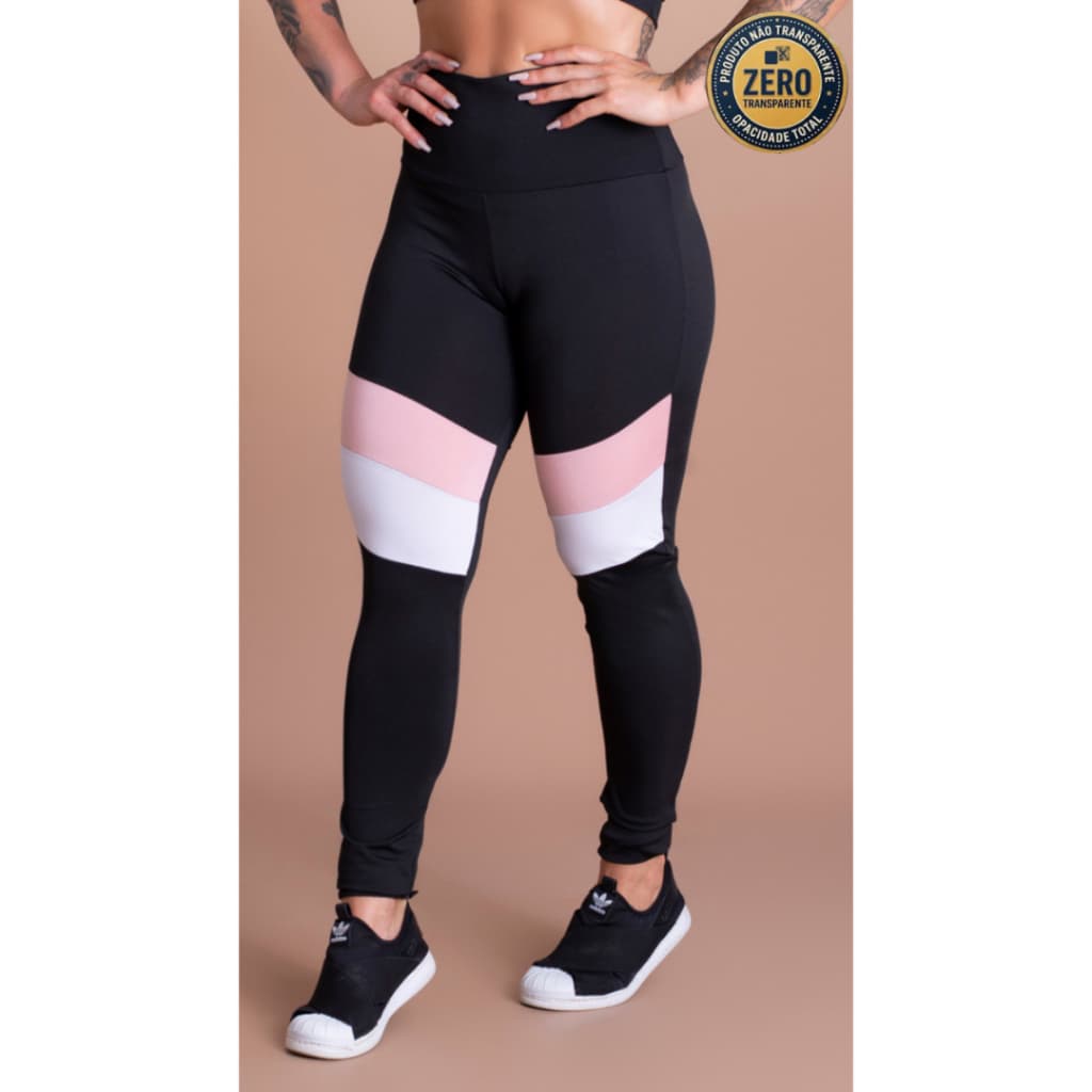 Calça Legging Feminina Fitness Academia Recorte Perna Moda Treino ZERO TRANSPARÊNCIA