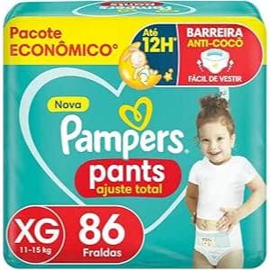 Fralda Pampers Pants Ajuste Total tamanho XG, Fácil de Vestir, 86 Unidades