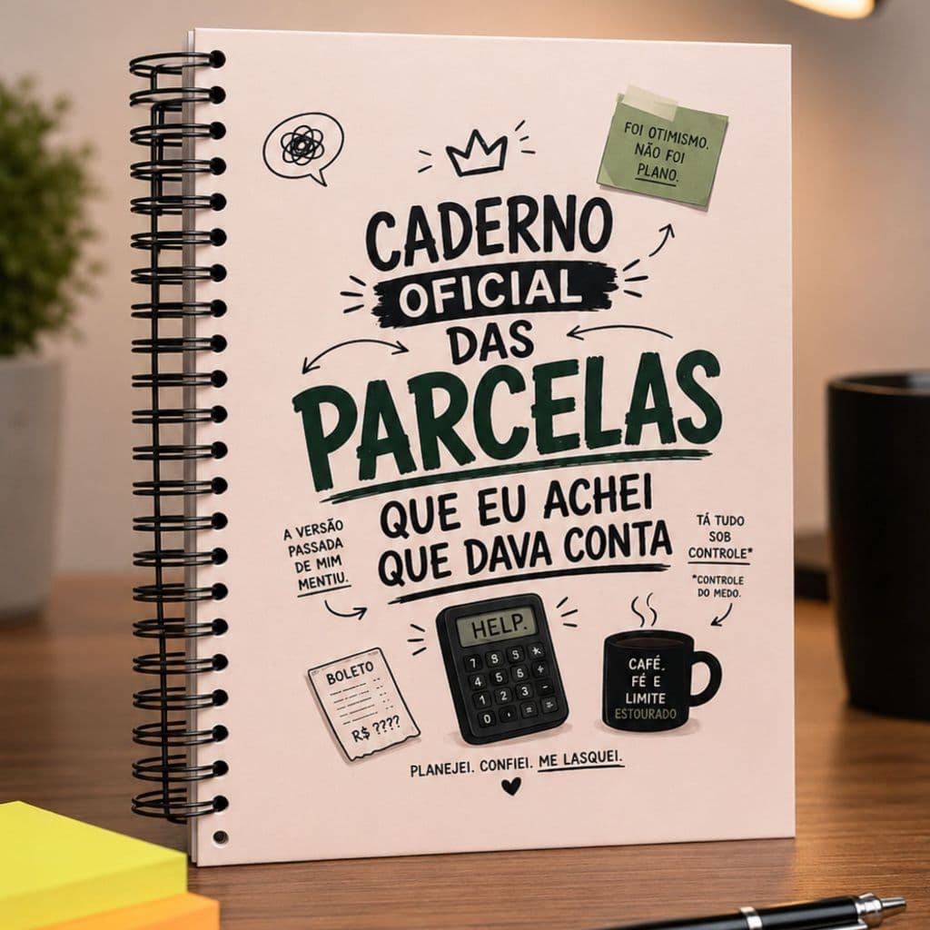📒 Planner Financeiro Permanente A5 Capa Dura Controle das Parcelas 60 Páginas