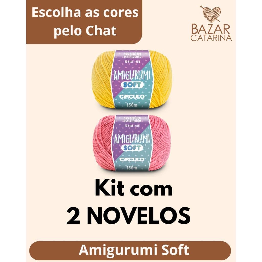 Fio Amigurumi SOFT kit com 2 unidades linha para crochê da Círculo