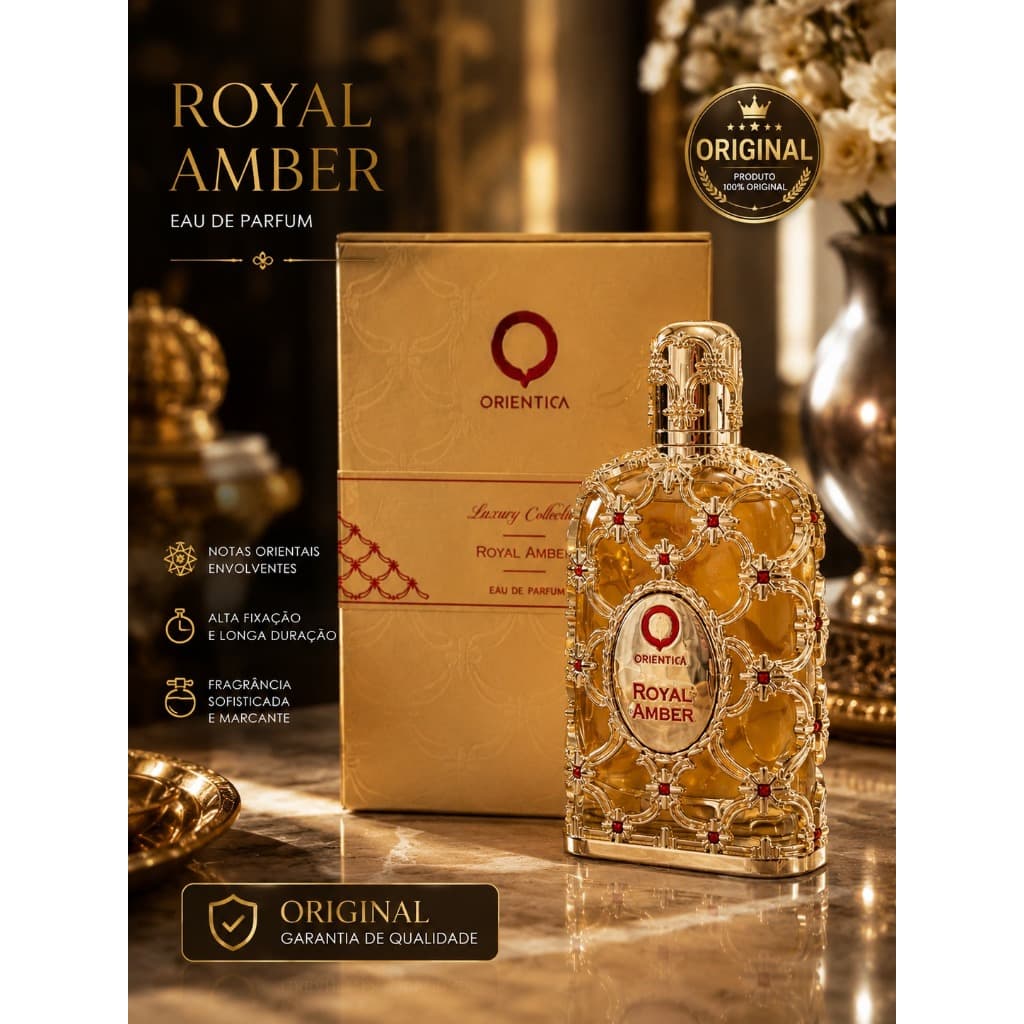 Perfume Árabe Importado Royal Amber Orientica 80ml Original Feminino Luxury Collection EDP
