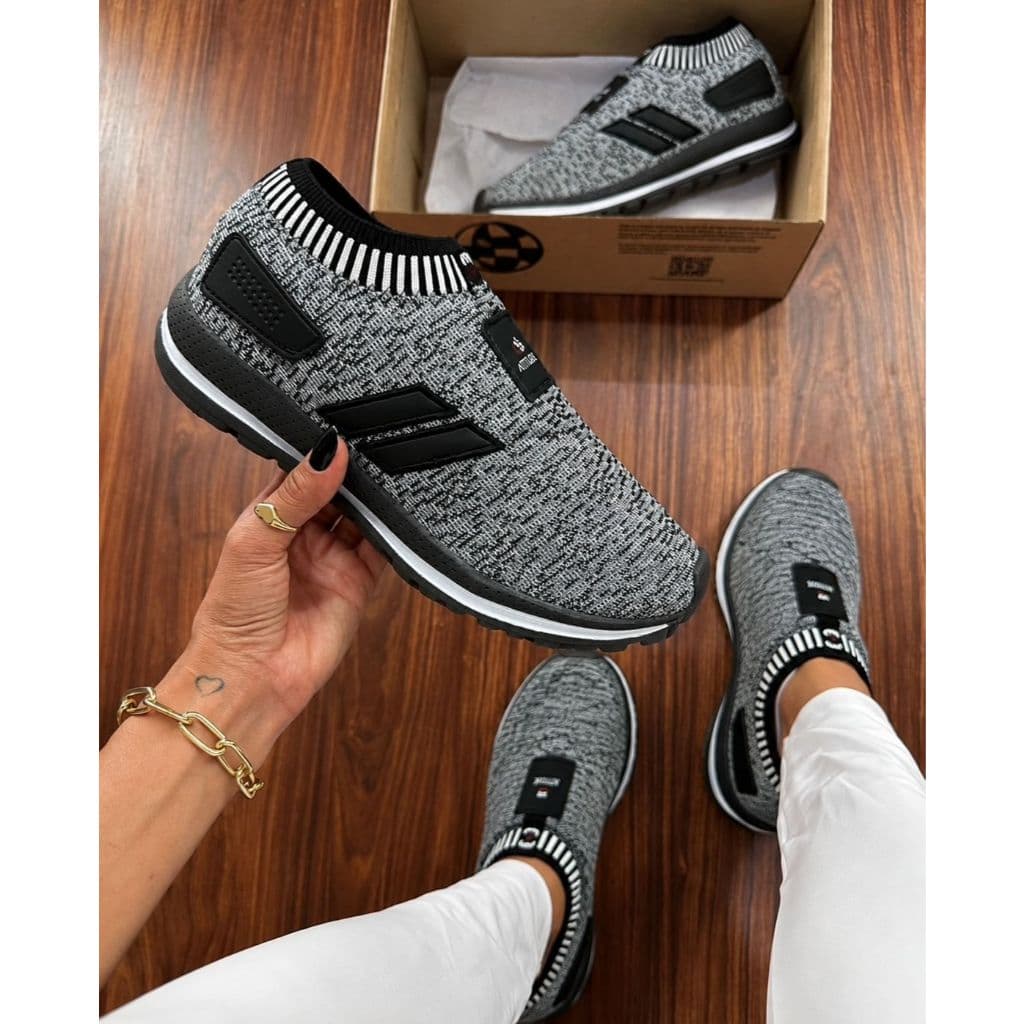 Tênis Meia Feminino Masculino Calce Fácil Botinha Ortopédico Esportivo Sneaker Slip On Casual confortável Academia
