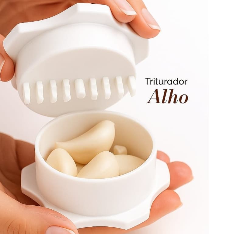 Mini Processador Triturador de Alho Manual Amassador Moedor de Tempero