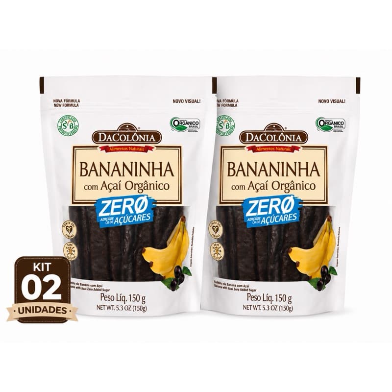 Doce de Banana com Açaí Zero Açúcar 150g - Dacolônia| Zero Açúcar, Sem Glúten, Snack Saudável, Vegano e Fonte de Fibras