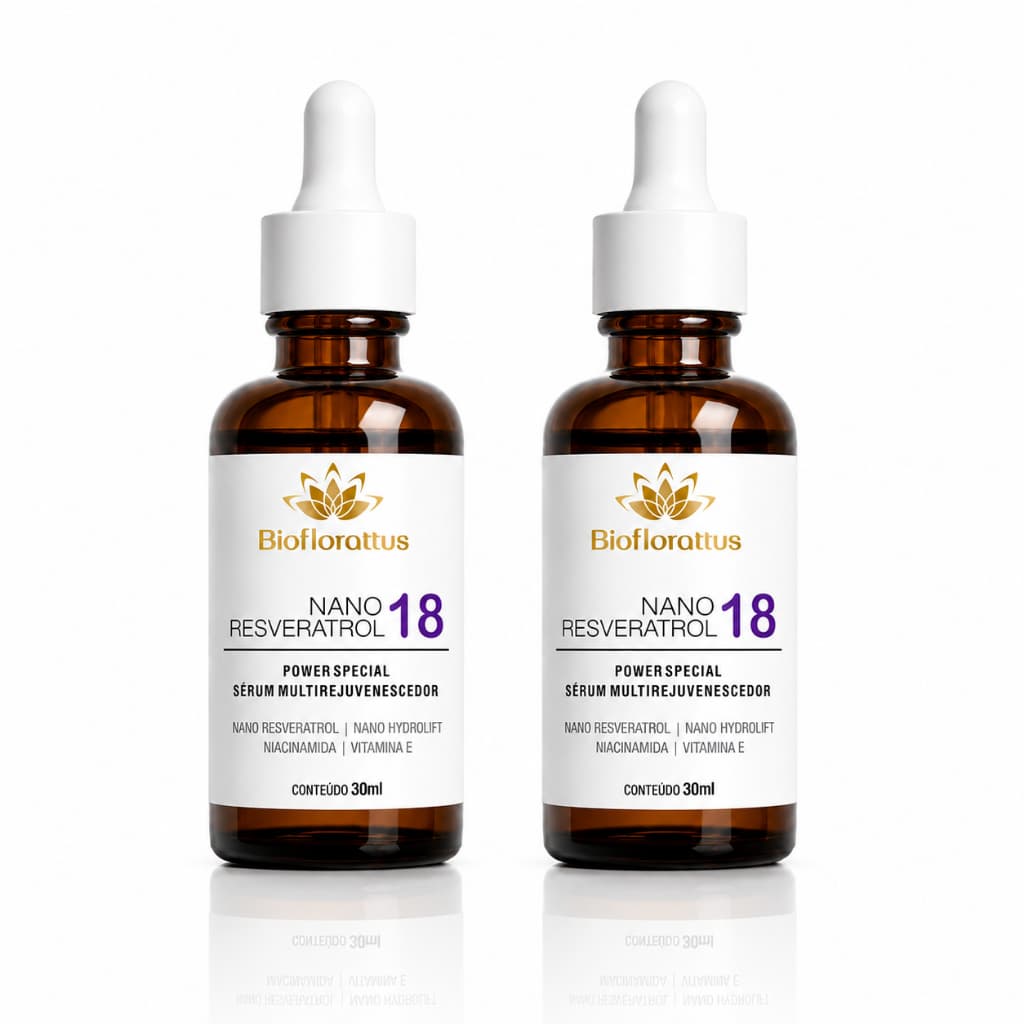 Kit 2 Sérum Facial Resveratrol e Niacinamida Rejuvenescedor Facial Anti-Idade Bioflorattus
