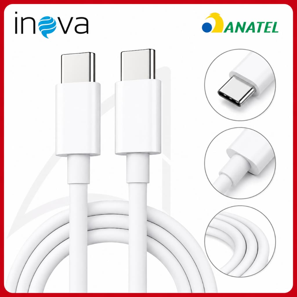 Cabo Tipo C Para Tipo C Inova Original 20w 1 Metro Resistente Sincronização Rápida
